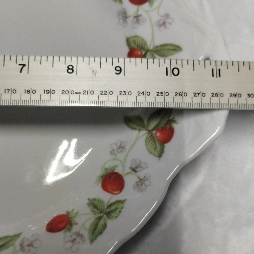 Bernardaud Limoges Fraises Strawberry Handled Cake Plate‎ French Porcelain